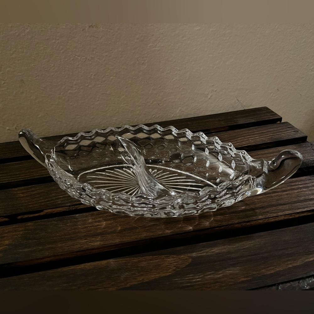 Vintage American Fostoria Divided Serving Bowl